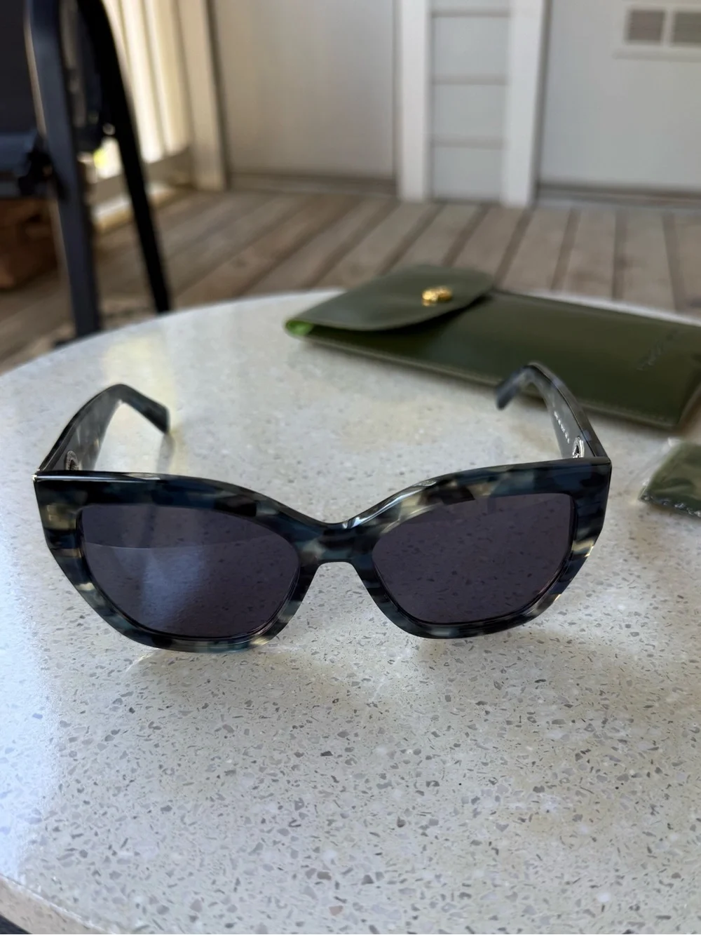 Longchamp Blue Tortoiseshell Cat-Eye Sunglasses